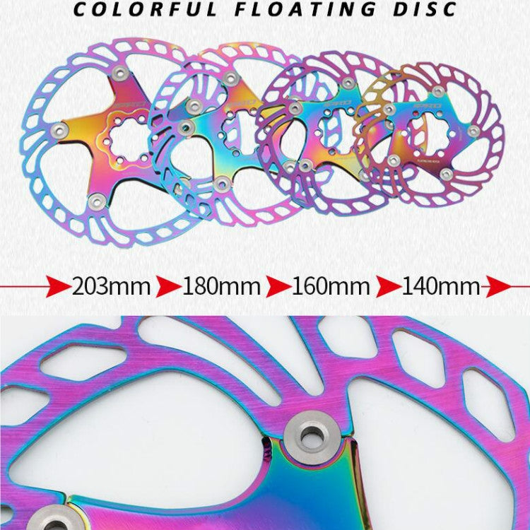 IIIPRO Floating Disc Road Mountain Bike Six Nail Disc Brake Disc, Size:140mm(Colorful) - Outdoor & Sports by IIIPRO | Online Shopping UK | buy2fix