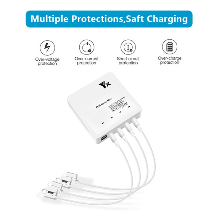 For DJI Mavic Mini Charger Battery USB 6 in 1 Hub Intelligent Battery Controller Charger, Plug Type:UK Plug - DJI & GoPro Accessories by buy2fix | Online Shopping UK | buy2fix