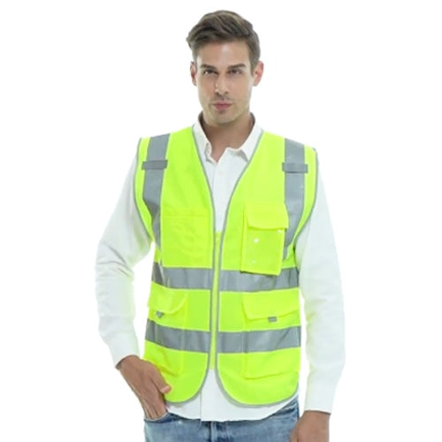 Multi-pockets Safety Vest Reflective Workwear Clothing, Size:L-Chest 118cm(Yellow) - Reflective Safety Clothing by buy2fix | Online Shopping UK | buy2fix