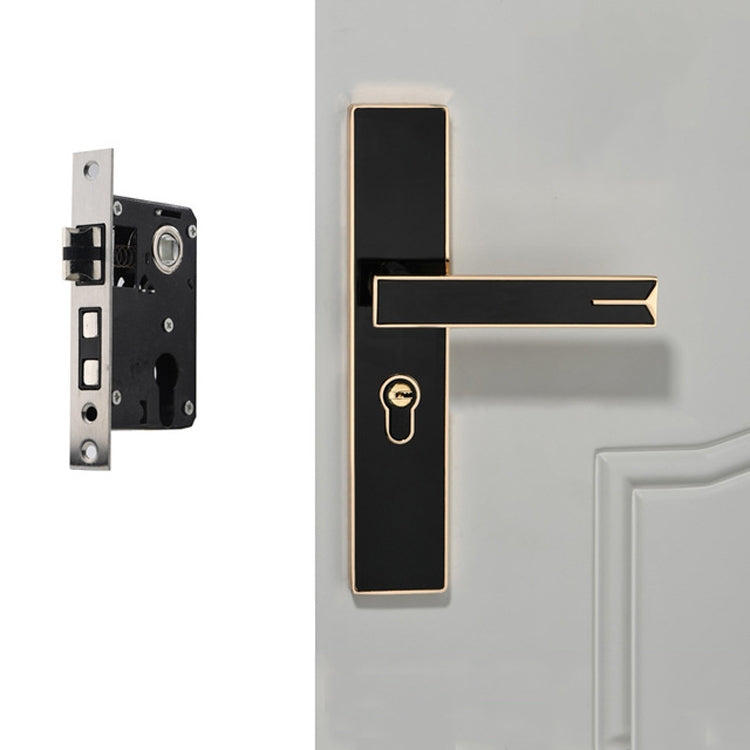 Mute Strong Magnetic Aluminum Alloy Interior Door Lock Door Bedroom Hardware Handle Lock, Color:Black Gold Small 50 Lock Body - Security by buy2fix | Online Shopping UK | buy2fix