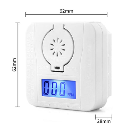 Mini CO Carbon Monoxide Smoke Detector Alarm Poisoning Gas Warning Sensor Security Poisoning Alarm with LCD Display - Security by buy2fix | Online Shopping UK | buy2fix