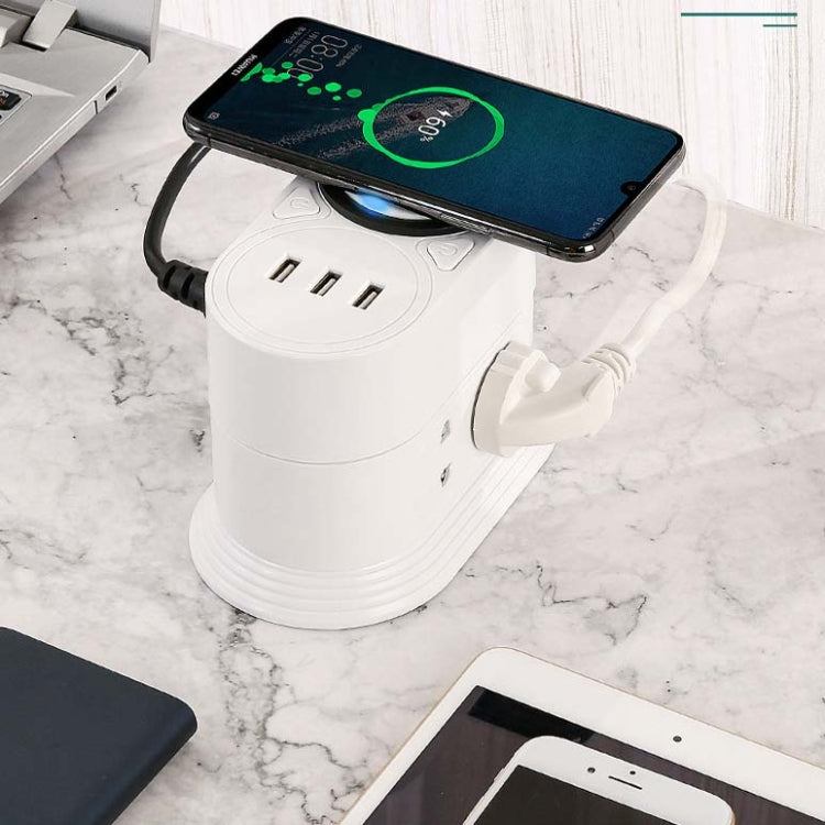 Mobile Phone Wireless Charging Socket Creative Smart USB Power Strip Multi-Function Desktop Vertical Power Strip, CN Plug, Specification: 5 Meters, Style:2 Layer(Black) - Consumer Electronics by buy2fix | Online Shopping UK | buy2fix