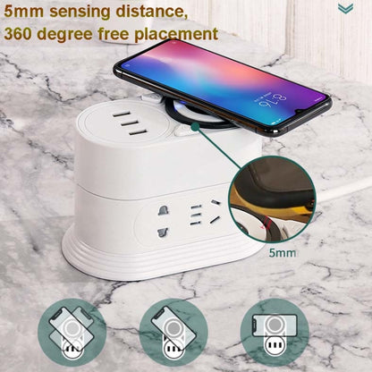 Mobile Phone Wireless Charging Socket Creative Smart USB Power Strip Multi-Function Desktop Vertical Power Strip, CN Plug, Specification: 5 Meters, Style:2 Layer(Black) - Consumer Electronics by buy2fix | Online Shopping UK | buy2fix