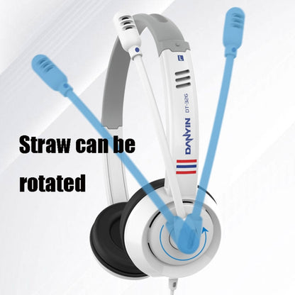 DANYIN DT326 Head-mounted Desktop Computer Children Learning Wire Headset with Microphone, Cable Length:1.8m, Style:Star Flag(White) - Computer & Networking by Danyin | Online Shopping UK | buy2fix