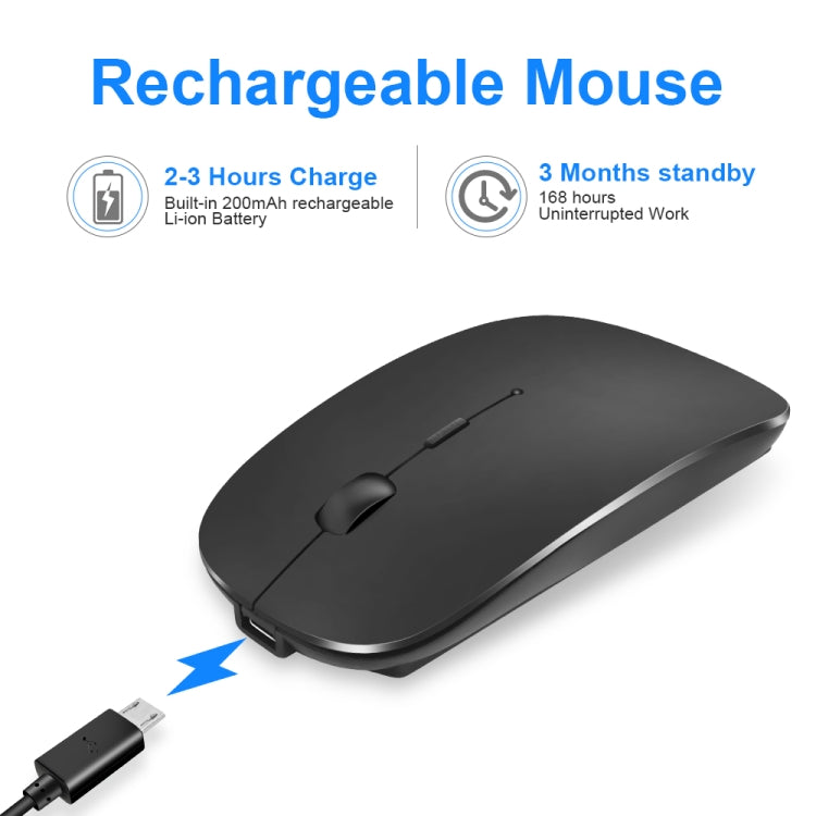 iMICE  E-1300 4 Keys 1600DPI Luminous Wireless Silent Desktop Notebook Mini Mouse, Style:Dual-modes Luminous Edition(Silver) - Wireless Mice by iMICE | Online Shopping UK | buy2fix