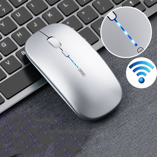 Inphic PM1 Office Mute Wireless Laptop Mouse, Style:Battery Display(Space Silver) - Computer & Networking by Inphic | Online Shopping UK | buy2fix