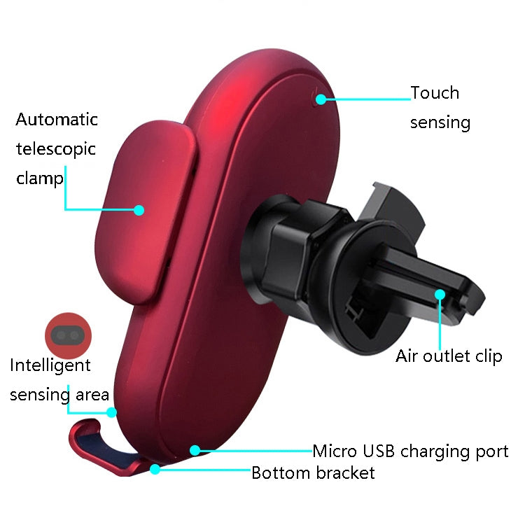 S11 Smart Infrared Sensor Car Wireless Charger, Colour: Red - In Car by buy2fix | Online Shopping UK | buy2fix