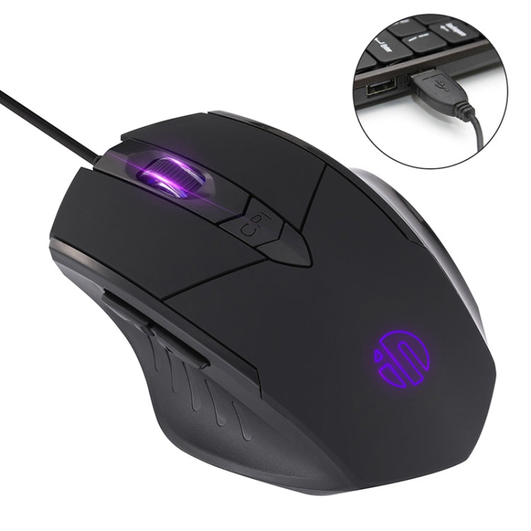 Inphic PW1 Game Mute Macro Definition Illuminated Wired Mouse, Cable Length: 1.5m(Black Game Version) - Computer & Networking by Inphic | Online Shopping UK | buy2fix