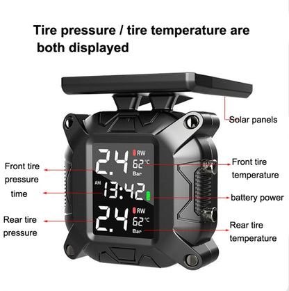 M7 Motorcycle Tire Pressure Monitor Solar Wireless External High-Precision Monitoring Waterproof Detector - Electrical System by buy2fix | Online Shopping UK | buy2fix