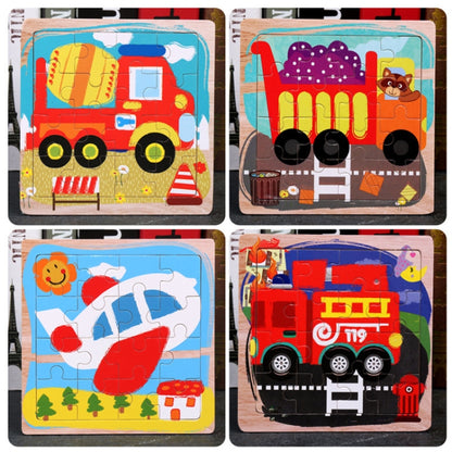 5 PCS KBX-017 Children Wooden Picture Puzzle Baby Early Education Toys(Fire Truck) - Puzzle Toys by buy2fix | Online Shopping UK | buy2fix