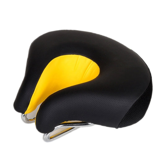 Bicycles Soft Saddle Mountain Bikes Thick Shock Absorption & Comfortable Seat Accessories(Black Yellow) - Outdoor & Sports by buy2fix | Online Shopping UK | buy2fix