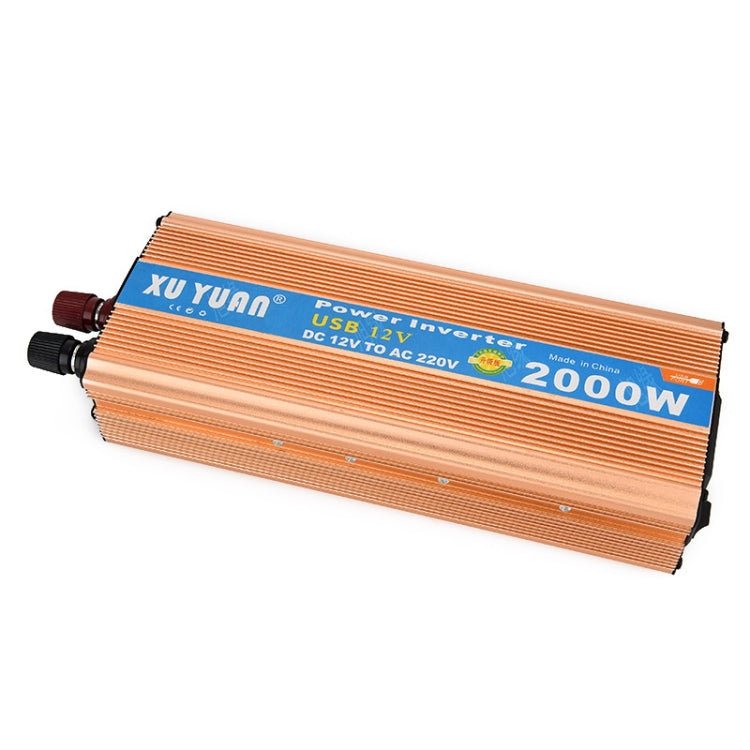 XUYUAN 2000W Inverter with USB Positive And Negative Reverse Connection Protection, Specification: Gold 24V to 220V - Modified Square Wave by buy2fix | Online Shopping UK | buy2fix