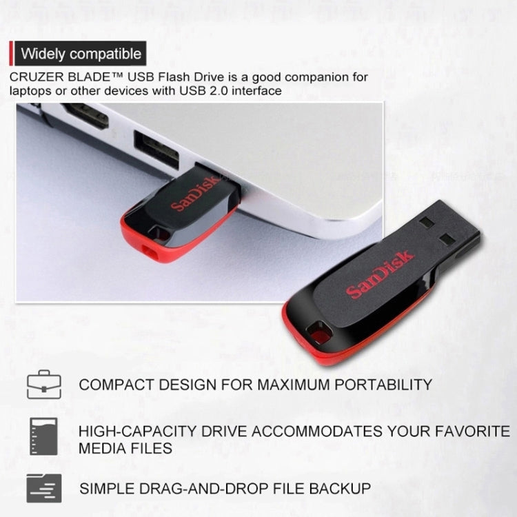 SanDisk CZ50 Mini Office USB 2.0 Flash Drive U Disk, Capacity: 128GB - USB Flash Drives by SanDisk | Online Shopping UK | buy2fix