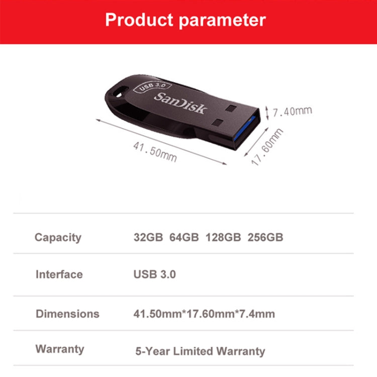 SanDisk CZ410 USB 3.0 High Speed Mini Encrypted U Disk, Capacity: 256GB - USB Flash Drives by SanDisk | Online Shopping UK | buy2fix