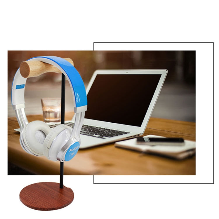 Creative Metal Rod Wooden Head-mounted Headphone Stand Display Holder, Colour: Single-sided White Metal Rod - Headset Stand by buy2fix | Online Shopping UK | buy2fix