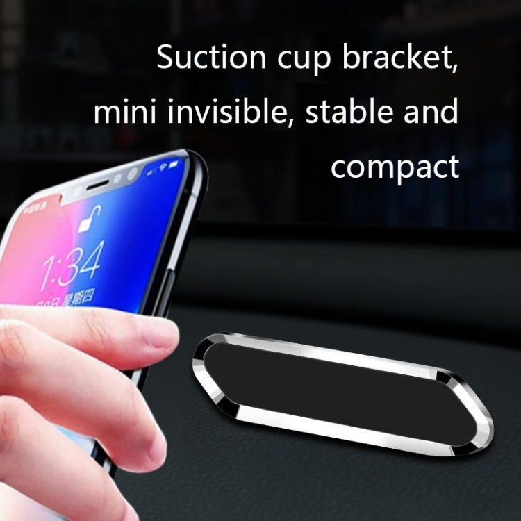 F601 4 PCS One Word Long Magnet Car Bracket Car Navigation Lazy Magnetic Metal Bracket(Rounded Gold) - Car Holders by buy2fix | Online Shopping UK | buy2fix