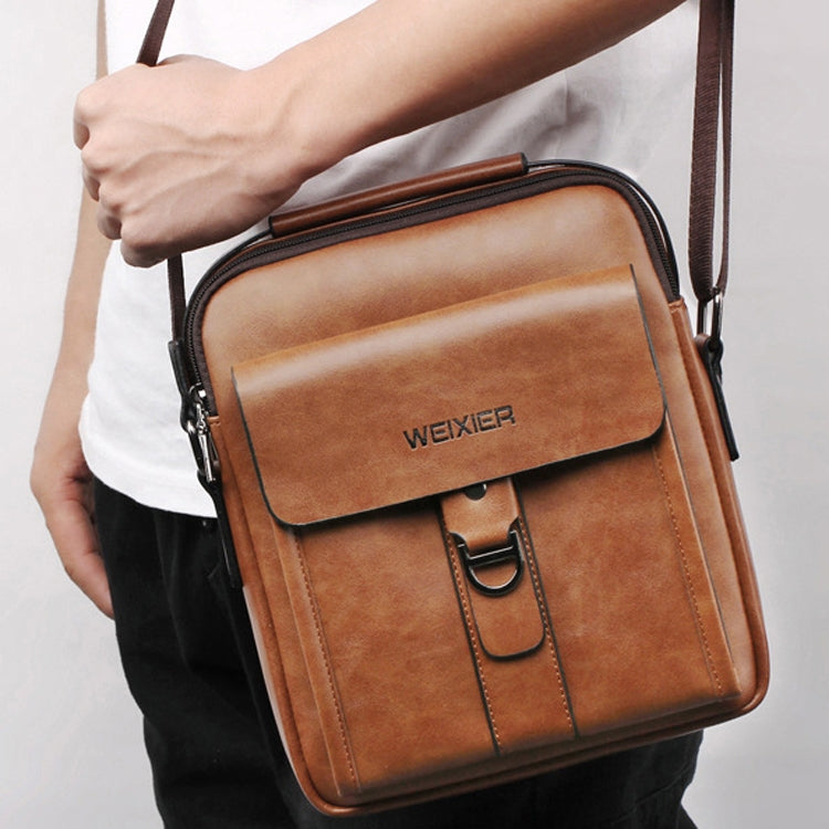WEIXIER 8606 Men Outdoor Small Messenger Bags Leisure Sports Shoulder Bags(Dark Brown) - Outdoor & Sports by WEIXIER | Online Shopping UK | buy2fix