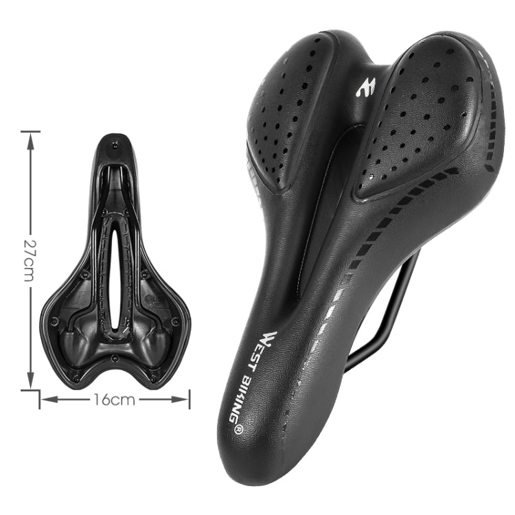 WEST BIKING YP0801086 Silicone Thickened Soft And Comfortable Bicycle Seat(Black) - Outdoor & Sports by WEST BIKING | Online Shopping UK | buy2fix