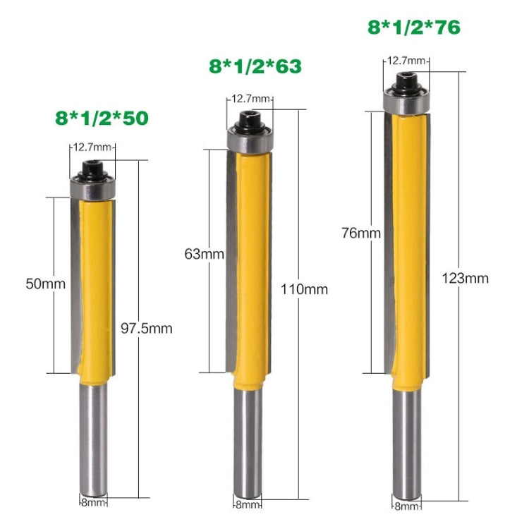 8-Handle Extended Trimming Cutter With Bearing Woodworking Line Milling Cutter, Specification: 3 PCS/Set - Others by buy2fix | Online Shopping UK | buy2fix