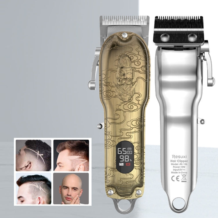 RESUXI Retro Piaget Hair Clipper LCD Digital Display High-Power Hair Clipper(EU Plug) - Hair Trimmer by buy2fix | Online Shopping UK | buy2fix