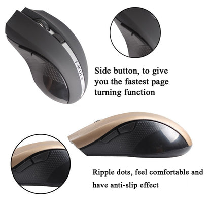 T-WOLF Q5 2.4GHz 5-Buttons 2000 DPI Wireless Mouse Silent And Non-Light Gaming Office Mouse For Computer PC Laptop(Black) - Wireless Mice by T-WOLF | Online Shopping UK | buy2fix