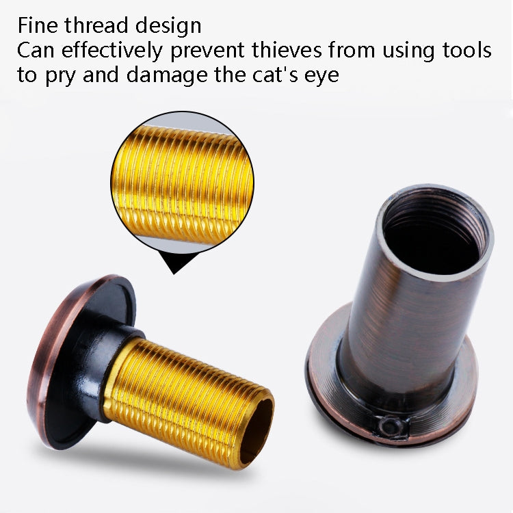 2 PCS Security Door Cat Eye HD Glass Lens 200 Degrees Wide-Angle Anti-Tiny Hotel Door Eye, Specification: 26mm Green Bronze - Security by buy2fix | Online Shopping UK | buy2fix