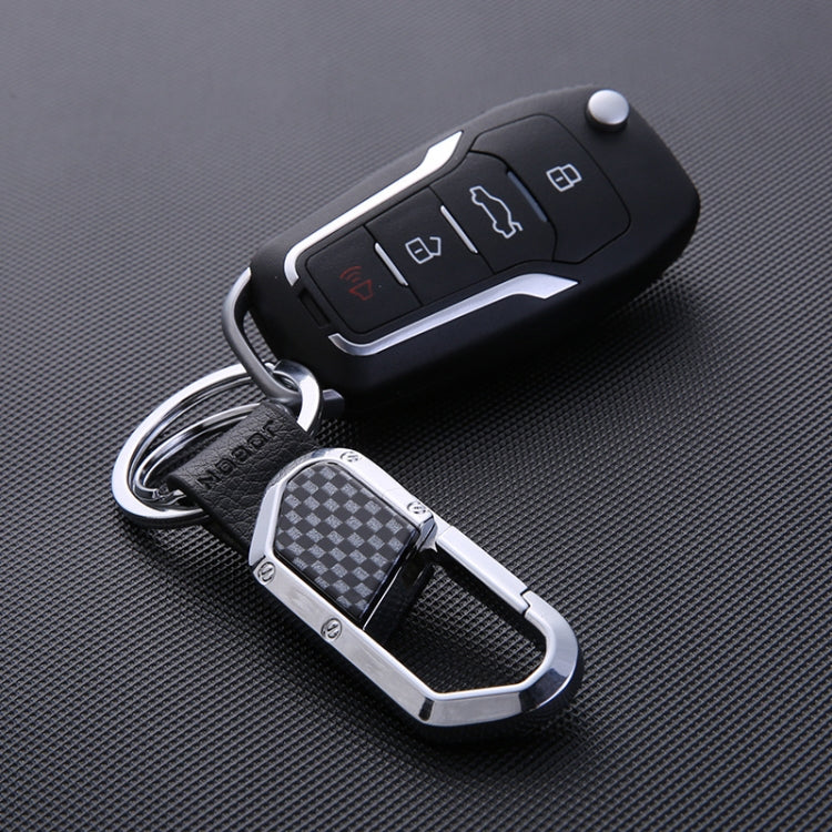 JOBON ZB-106A Business Men Metal Keychain Double Loop Car Pendant Keychain(Black Nickel) - Key Rings by JOBON | Online Shopping UK | buy2fix