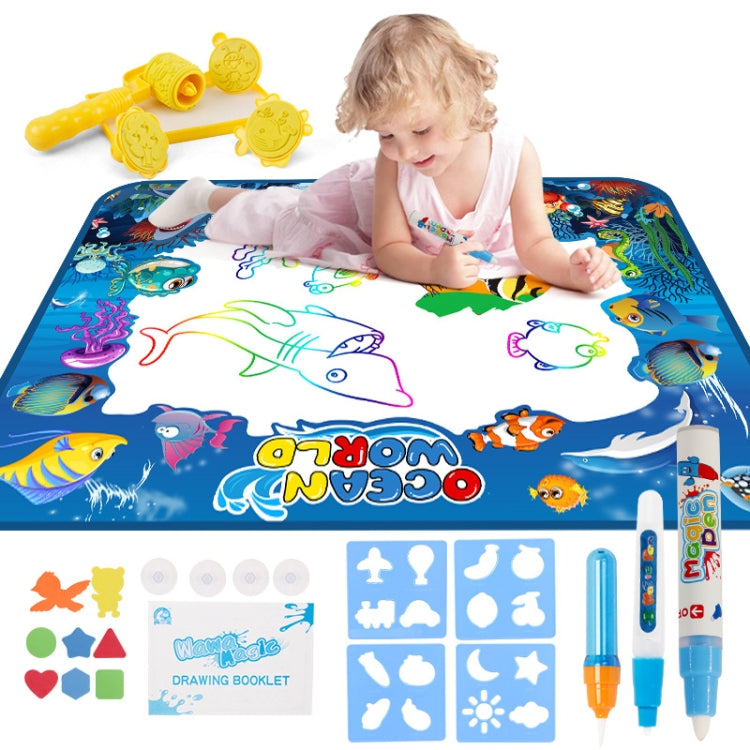 6614 Children Water Drawing Canvas Magic Graffiti Mat, Size: 100 x 80cm Blue Version - Drawing Toys by buy2fix | Online Shopping UK | buy2fix