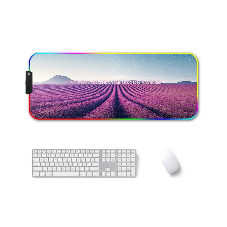 300x350x4mm F-01 Rubber Thermal Transfer RGB Luminous Non-Slip Mouse Pad(Lavender) - Mouse Pads by buy2fix | Online Shopping UK | buy2fix