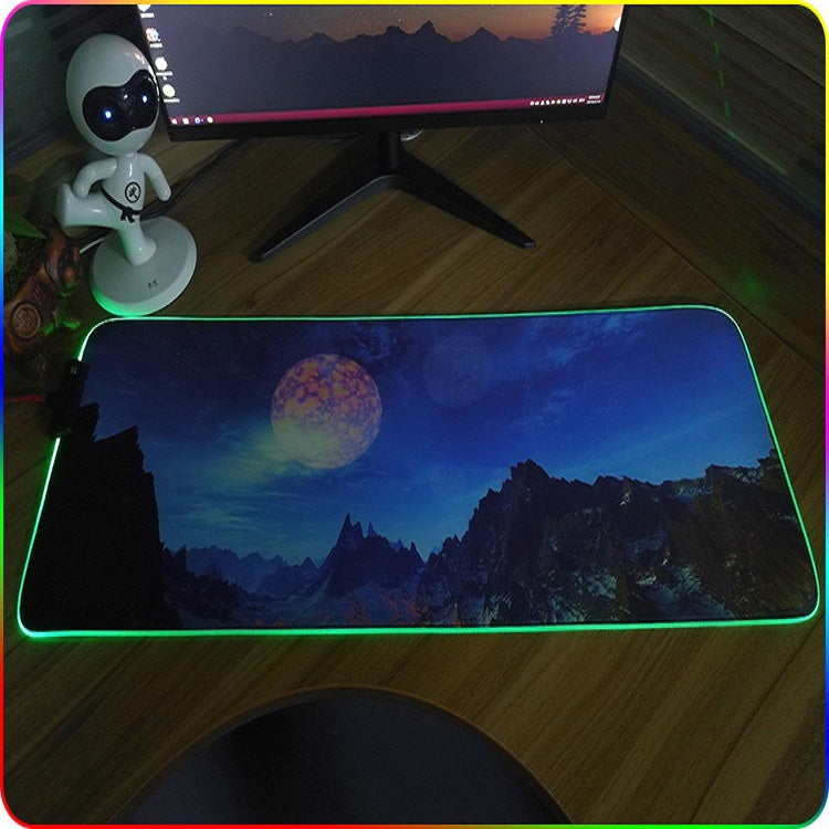 300x800x3mm F-01 Rubber Thermal Transfer RGB Luminous Non-Slip Mouse Pad(Red Fox) - Mouse Pads by buy2fix | Online Shopping UK | buy2fix