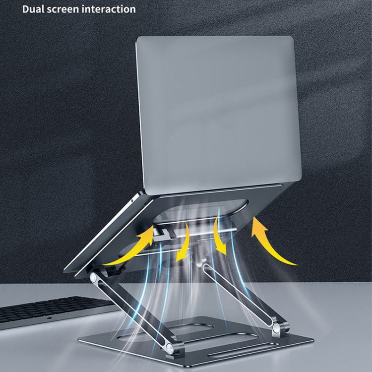 Oatsbasf Z08 Metal Notebook Support Adjustable Desktop Increase Notebook Stand(Gray) - Computer & Networking by Oatsbasf | Online Shopping UK | buy2fix