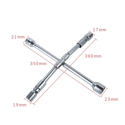 350mm Folding Cross Sleeve Car Tire Wrench, Specification: 17/19/21/23mm - In Car by buy2fix | Online Shopping UK | buy2fix