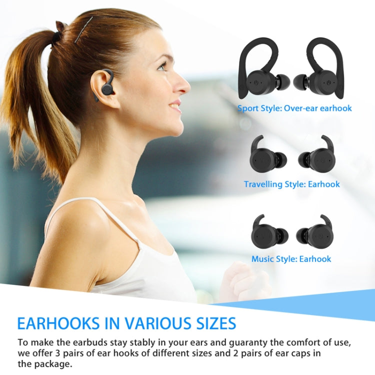 BE1032 Ear-mounted Waterproof Sports TWS Wireless Bluetooth Earphone(Rose Red) - TWS Earphone by buy2fix | Online Shopping UK | buy2fix