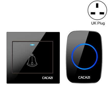 CACAZI H10 1 For 1 Wireless Smart Doorbell without Battery, Plug:UK Plug(Black) - Wireless Doorbell by CACAZI | Online Shopping UK | buy2fix