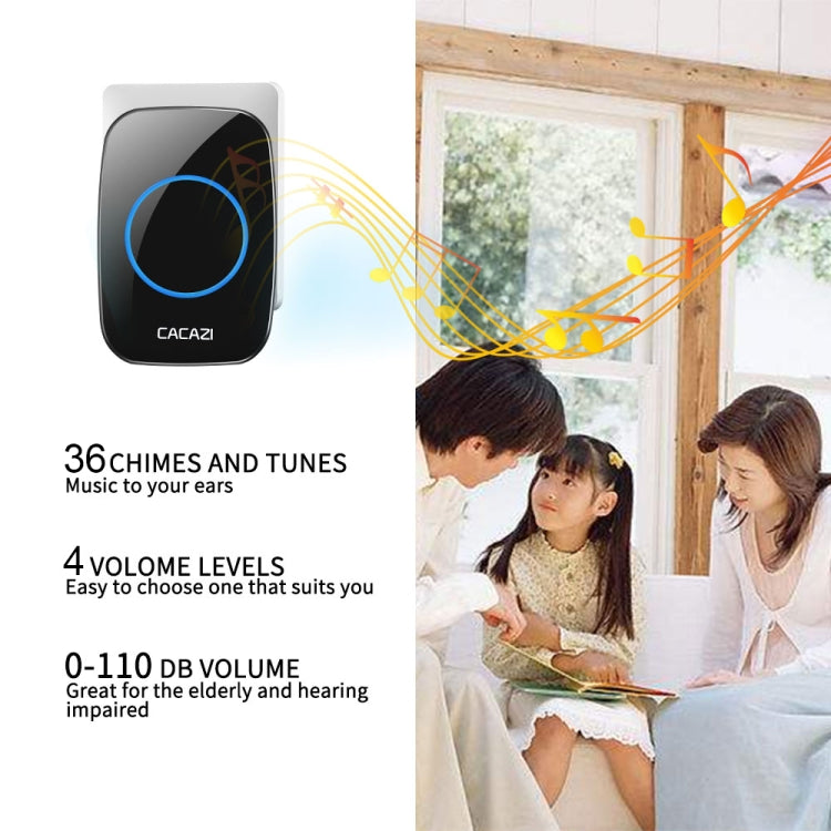 CACAZI H10 1 For 1 Wireless Smart Doorbell without Battery, Plug:UK Plug(White) - Security by CACAZI | Online Shopping UK | buy2fix