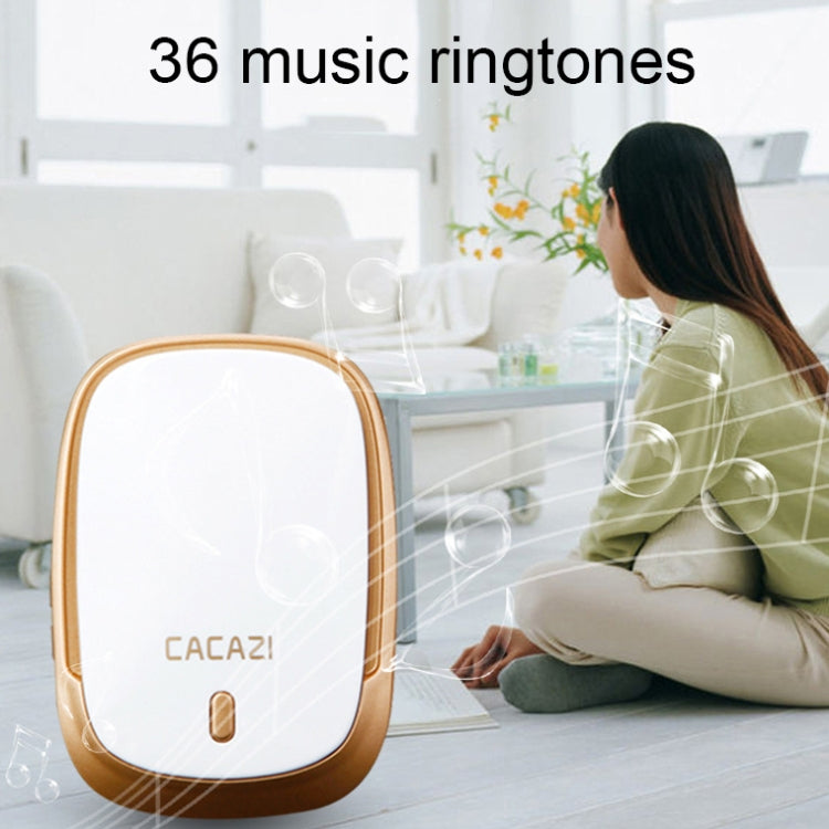 CACAZI Smart Waterproof Music Wireless Doorbell Multifunctional Pager, Style: UK Plug(Black) - Wireless Doorbell by CACAZI | Online Shopping UK | buy2fix