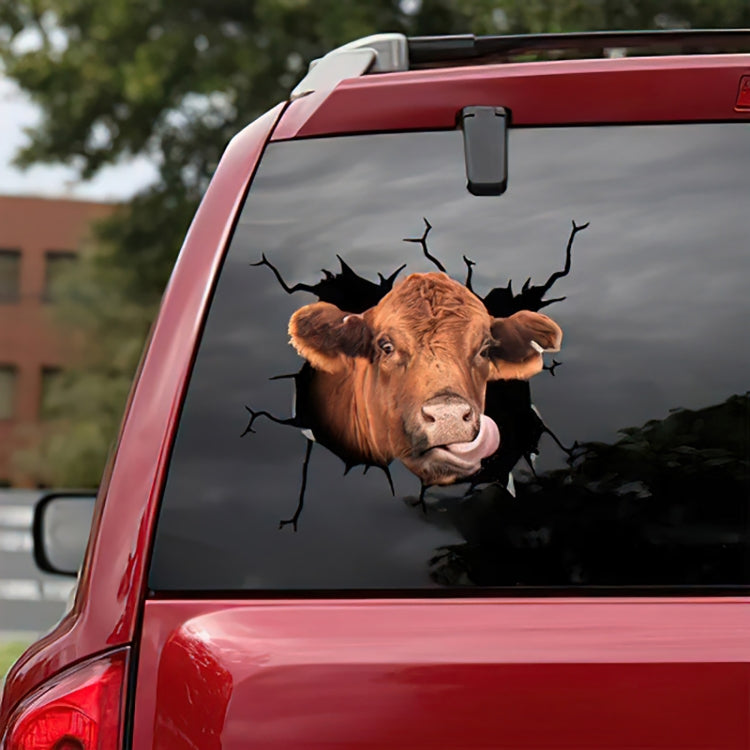 7 PCS Animal Wall Stickers Cattle Head Hoisting Car Window Static Stickers(Cow 07) - In Car by buy2fix | Online Shopping UK | buy2fix