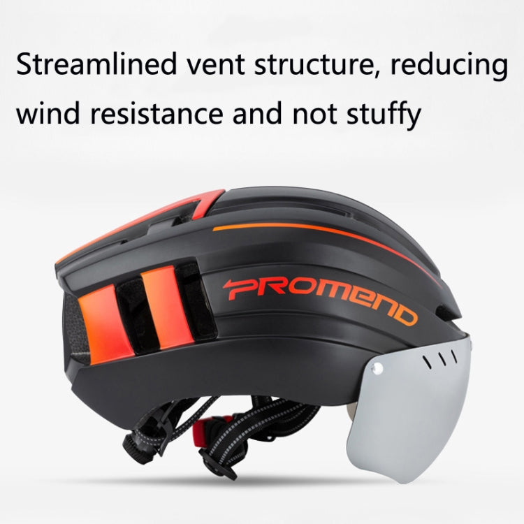 PROMEND TK-12H15 Mountain Bike USB Magnetic Goggles Helmet With Warning Light, Size: L(Titanium Gray) - Protective Helmet & Masks by PROMEND | Online Shopping UK | buy2fix