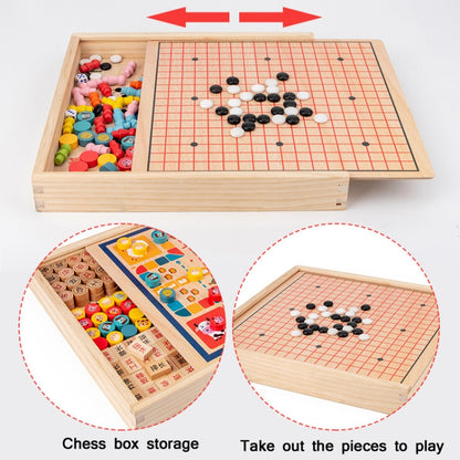 Children Wooden Multifunctional Parent-Child Interactive Puzzle Board Toy, Set Specification: 8 In 1 Chess - Table Games by buy2fix | Online Shopping UK | buy2fix