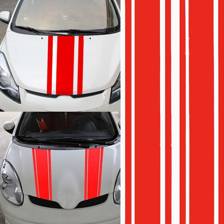 2 PCS Car Hood Stickers Modified Racing Striped Ethylene Body Sticker(Red) - In Car by buy2fix | Online Shopping UK | buy2fix