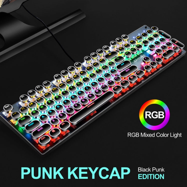 104 Keys Green Shaft RGB Luminous Keyboard Computer Game USB Wired Metal Mechanical Keyboard, Cabel Length:1.5m, Style: Double Imposition Version (White Pink) - Wired Keyboard by buy2fix | Online Shopping UK | buy2fix