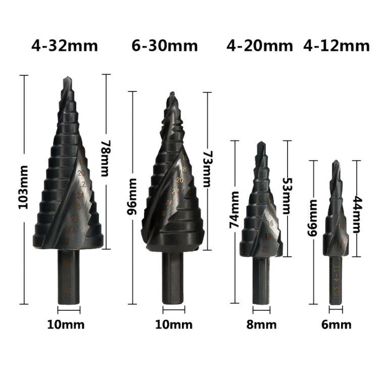 6-30mm Triangular Shank Spiral Flute Step Drill Bit - Drill & Drill Bits by buy2fix | Online Shopping UK | buy2fix