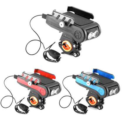 BG-2021 Bicycle Front Light 4 In 1 Mobile Phone Holder Horn Light Mountain Bike Front Light, Colour: 2400 MAH Red - Headlights by buy2fix | Online Shopping UK | buy2fix