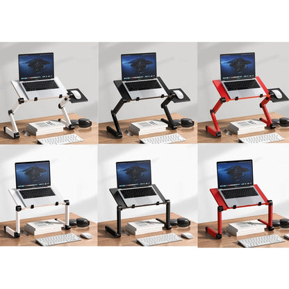 Oatsbasf Folding Computer Desk Laptop Stand Foldable Lifting Heightening Storage Portable Rack,Style: L02 White - Laptop Stand by Oatsbasf | Online Shopping UK | buy2fix