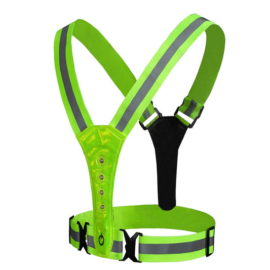 LED Reflective Vest High Stretch Outdoor Reflective Vest Traffic Safety Reflective Clothing( Green) - In Car by buy2fix | Online Shopping UK | buy2fix