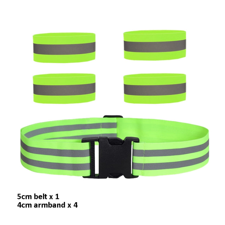Reflective Elastic Band Suit Night Running Construction Site Traffic Safety Reflective Equipment,Style: 1 Belt+4 Arm Strap - Workplace Safety Supplies by buy2fix | Online Shopping UK | buy2fix