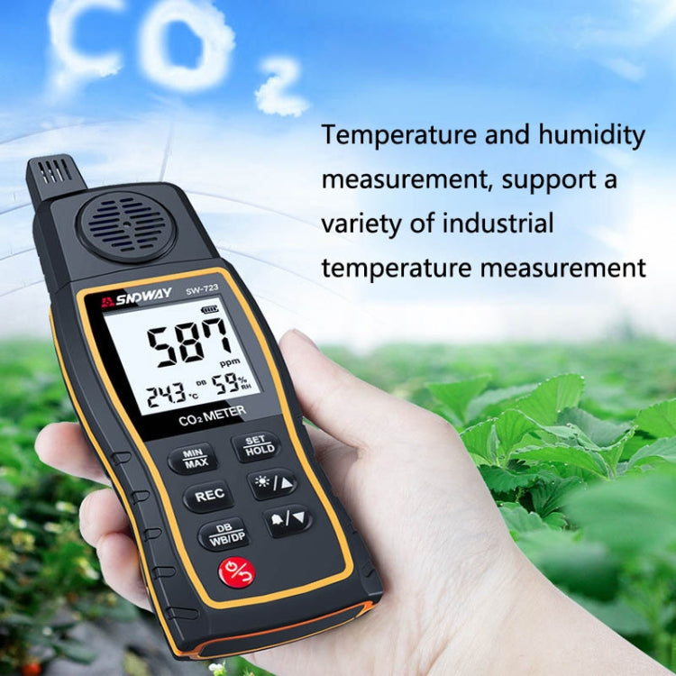 SNDWAY SW723 High-Precision Carbon Dioxide Detector Air Carbon Dioxide Concentration Monitor(SW723) - Security by buy2fix | Online Shopping UK | buy2fix