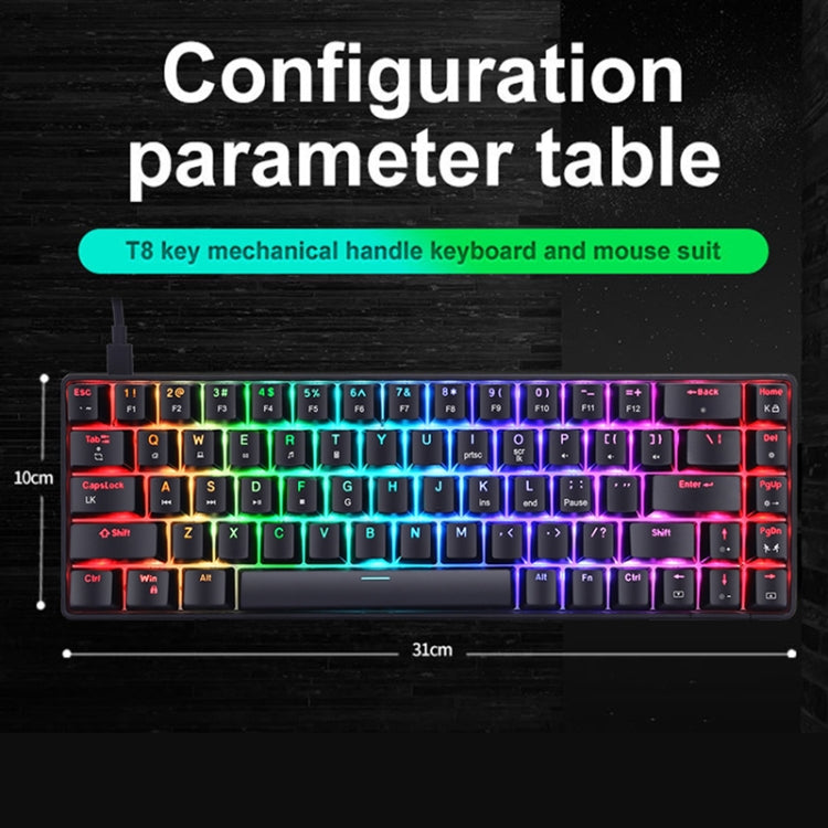 T8 68 Keys Mechanical Gaming Keyboard RGB Backlit Wired Keyboard, Cable Length:1.6m(Black Green Shaft) - Wired Keyboard by buy2fix | Online Shopping UK | buy2fix