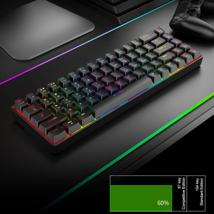 T8 68 Keys Mechanical Gaming Keyboard RGB Backlit Wired Keyboard, Cable Length:1.6m(Pink Green Shaft) - Wired Keyboard by buy2fix | Online Shopping UK | buy2fix