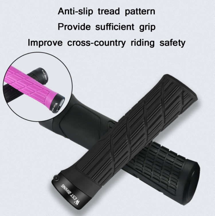 WEST BIKING Bicycle Anti-Skid And Shock-Absorbing Comfortable Grip Cover(Purple) - Decorative Accessories by WEST BIKING | Online Shopping UK | buy2fix
